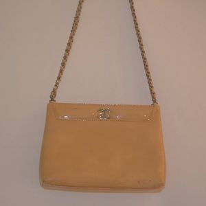 CHANEL Small Yellow Handbag Patent Leather